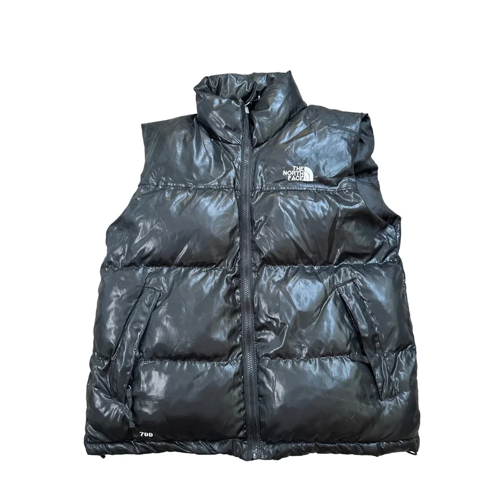 The North‎ Face Nuptse 700 Down Puffer Vest Mens Small Black Full Zip Insulated